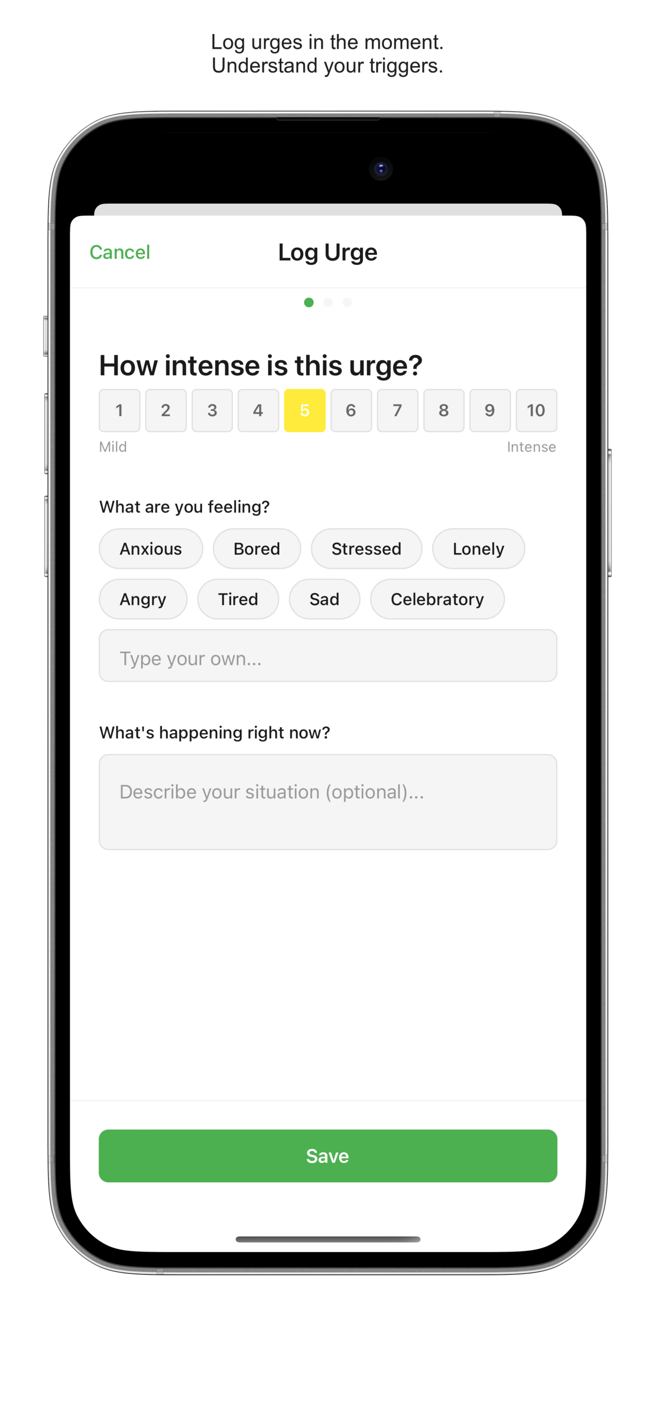 Log urges in the moment